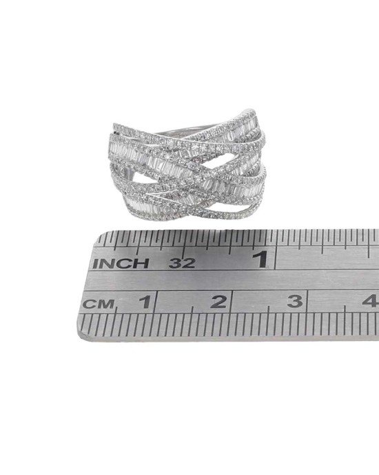 Effy Diamond Crossover Ring in White Gold